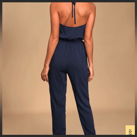 Lulu’s Black Halter Learning To Fly Jumpsuit sz XS EUC Sexy - Picture 7 of 8